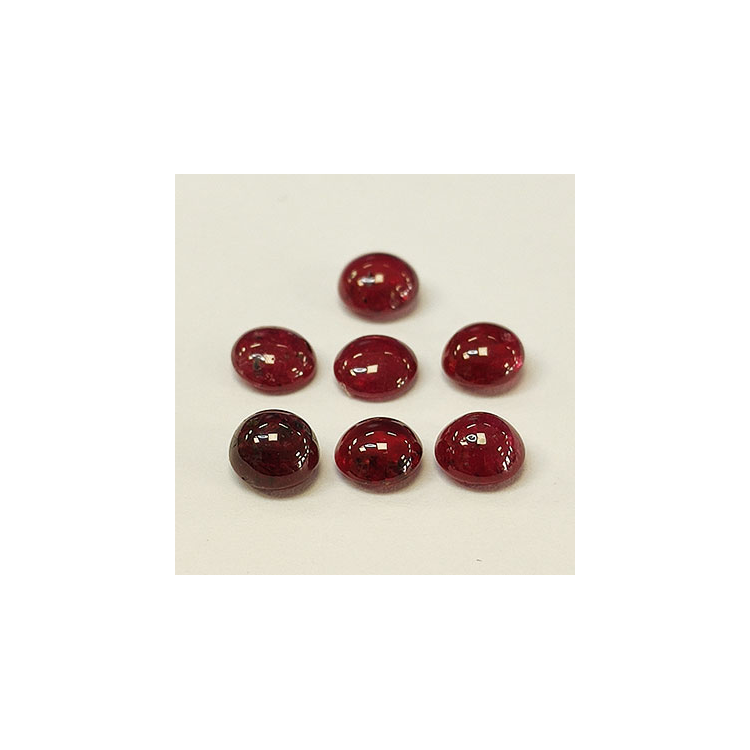 Rubino rosso da 2,23 ct, taglio rotondo, 3,7-3,8 mm, 7 pezzi