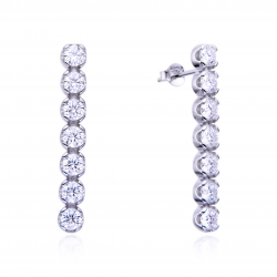 Moissanite and 925 Silver Earrings