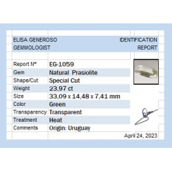 23,97 ct Prasiolith-Spezialschliff 33,09 x 14,48 mm