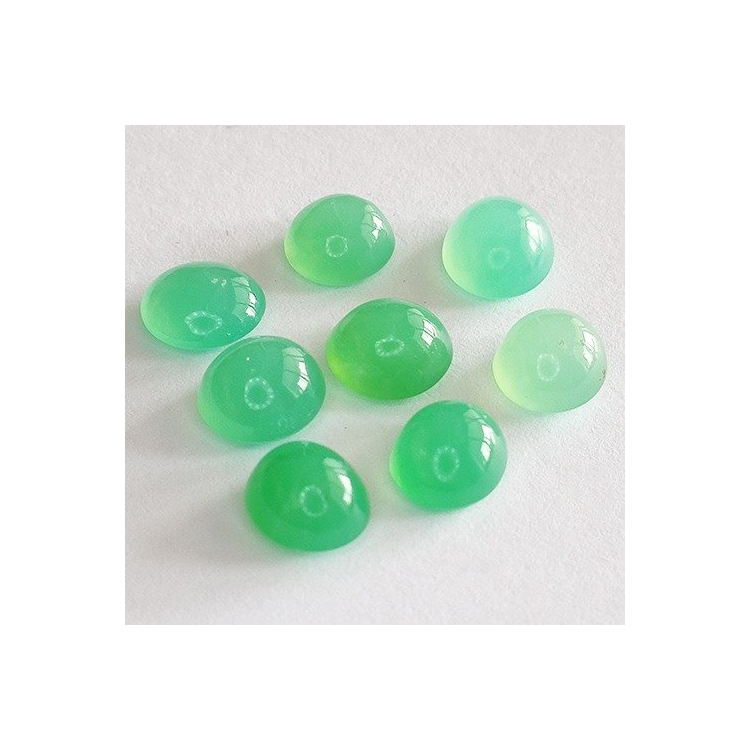 Lot 10,19ct Calcedony Chrysoprase Oval Cabochon Cut 6,6 bis 7,3mm