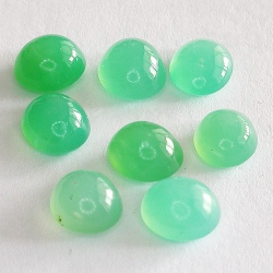 Posten 10,19ct Chalcedon Chrysopras Oval Cabochon Schliff 6,6 bis 7,3mm