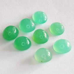 Lot 10,19ct Calcedony Chrysoprase Oval Cabochon Cut 6,6 bis 7,3mm