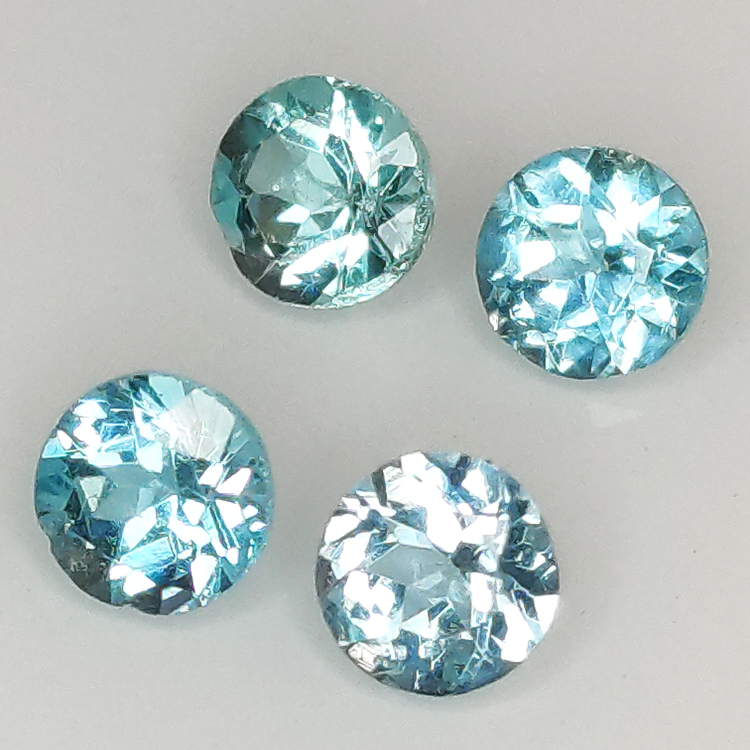 Taglio rotondo di apatite da 1 ct, 3,9-4,0 mm