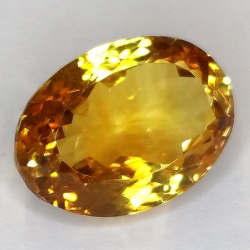 11.72ct Citrine Quartz Oval Cut 15.90 x 11.49 mm