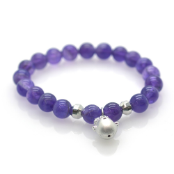 Amethyst & 925 Sterling Silver Chick Bracelet