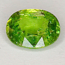 Grenat démantoïde 0,72 ct taille ovale 5,84 x 4,51 mm