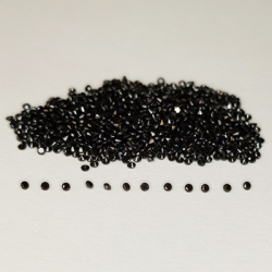 6.38 ct Black spinel round cut 1 mm