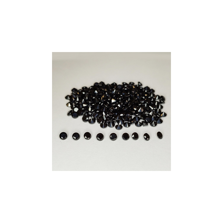 37.83 ct Black spinel round cut 3 mm