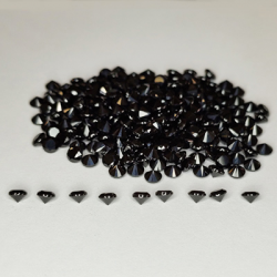 37.83ct Espinela negra talla redonda 3mm