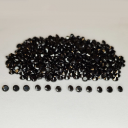 40.64 ct Black spinel round cut 2.5 mm