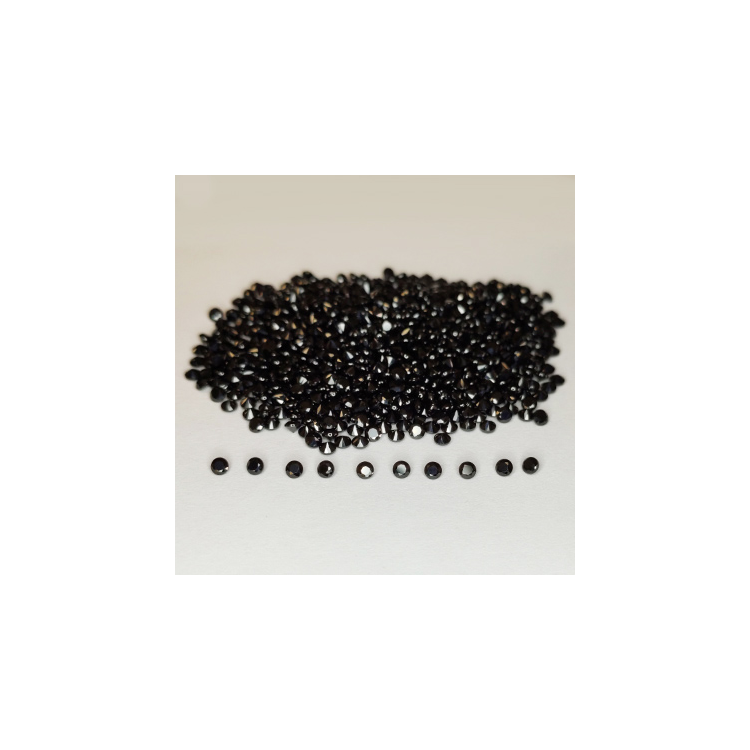 46.34 ct Black spinel round cut 2 mm