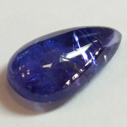 5.21ct Blue Tanzanite in Pear Cut Cabochon 14.72x8.48mm