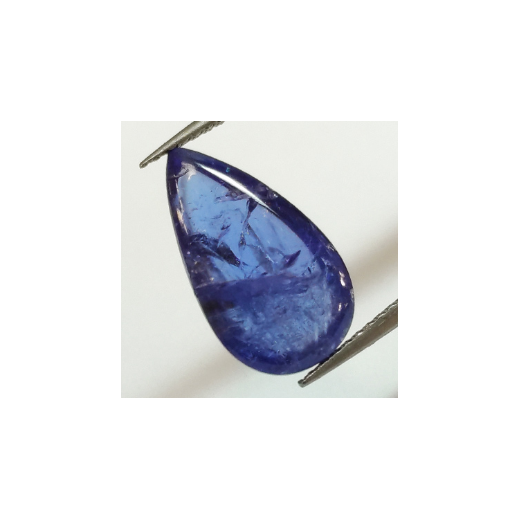 5.21ct Blue Tanzanite in Pear Cut Cabochon 14.72x8.48mm