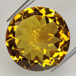 Quarzo citrino a taglio rotondo da 11,87 ct, 16 mm