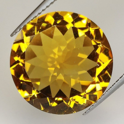 Quarzo citrino a taglio rotondo da 11,87 ct, 16 mm