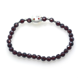 Garnet & 925 Sterling Silver Kitty Bracelet