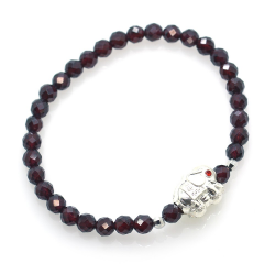 Garnet & 925 Sterling Silver Elephant Bracelet