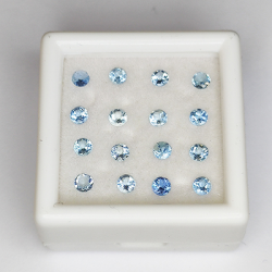 1ct Aquamarine Round Cut 2.5-2.6mm 16pcs