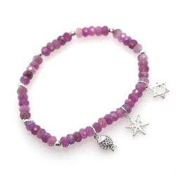 Tourmaline & 925 Sterling Silver Multicharm Bracelet