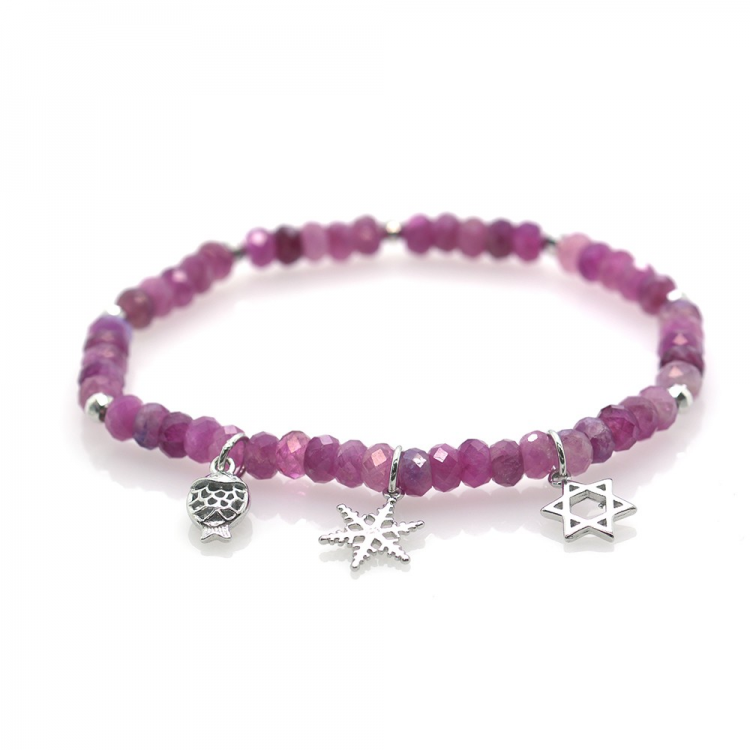 Pulsera Turmalina & Multicharm de Plata Esterlina Rodiada