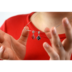 Trebol Pendant in Silver 925 and red or black enamel