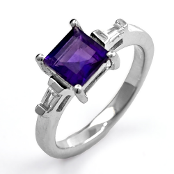 copy of Anello in Argento 925 rodiato con Ametista e Zircone