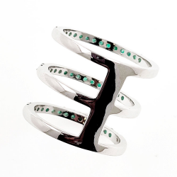 Ring mit mehreren Edelsteinen und 925er Sterlingsilber