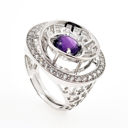 Ring mit Amethyst oder Peridot aus 925er Sterlingsilber