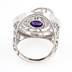 Ring mit Amethyst oder Peridot aus 925er Sterlingsilber