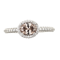 Anillo de oro con diamante champán de 0,52 ct + diamante blanco de 0,61 ct