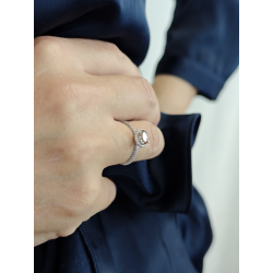 Anillo de oro con diamante champán de 0,52 ct + diamante blanco de 0,61 ct