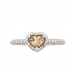 Anillo de oro con diamante champán de 0,50 ct + diamante blanco de 0,60 c