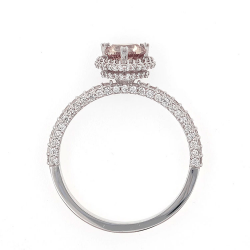 Anillo de oro con diamante champán de 0,50 ct + diamante blanco de 0,60 c