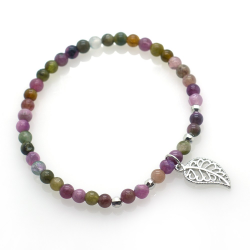 Turmalin & 925 Sterling Silver Blatt Bracelet