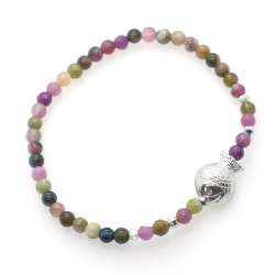 Tourmaline & 925 Sterling Silver Fish Bracelet