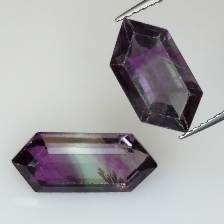 8,11ct Fluorita Blue John Talla Fantasía 15,7x6,9mm