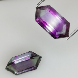 9,90ct Fluorita Blue John Talla Fantasía 15,4x7,8mm