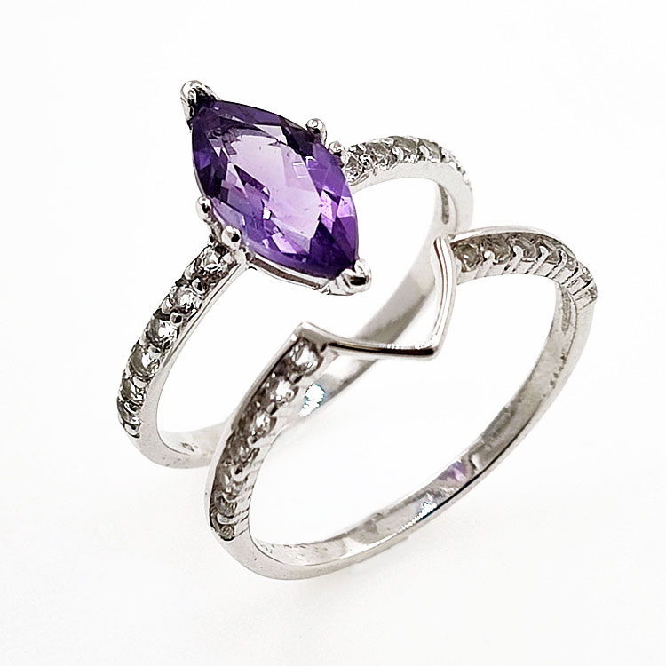 copy of Anillo de gemas y Plata 925 bañado en oro rosa