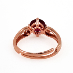 Bague en argent 925 plaqué rubis et rhodium ou en argent 925 plaqué or rose