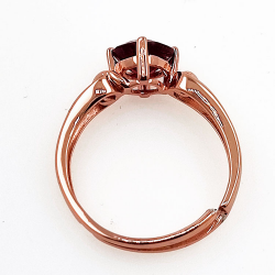 Rhodium or rose gold plated 925 silver and ruby ring