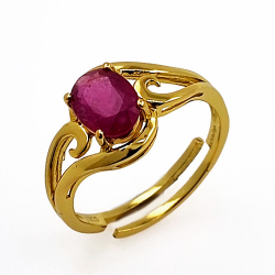 Anillo de gemas y Plata 925 bañado en oro amarillo