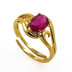 Anillo de gemas y Plata 925 bañado en oro amarillo