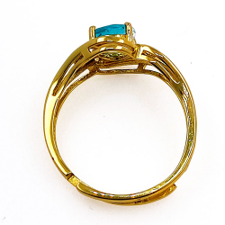 Anillo de gemas y Plata 925 bañado en oro amarillo