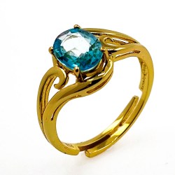 Ring aus gelbvergoldetem 925er Sterlingsilber und Edelsteinen