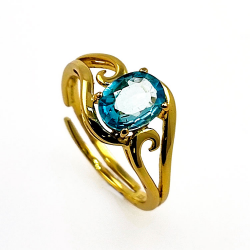 Ring aus gelbvergoldetem 925er Sterlingsilber und Edelsteinen
