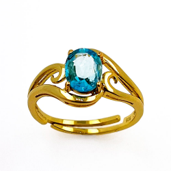 Ring aus gelbvergoldetem 925er Sterlingsilber und Edelsteinen