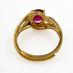 Anillo de gemas y Plata 925 bañado en oro amarillo