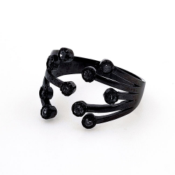 Anillo de topacio y Plata 925 bañado en rodio negro