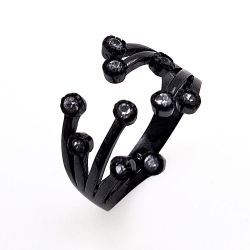 Anillo de topacio y Plata 925 bañado en rodio negro