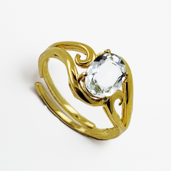 Ring aus gelbvergoldetem 925er Sterlingsilber und Edelsteinen